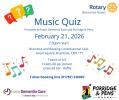 Flier for a music quiz on February 21, 2026 to raise money for Essex Dementia Care and Porridge and Pens.